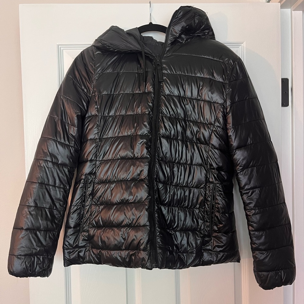 Zara Shiny Black Quilted Jacket